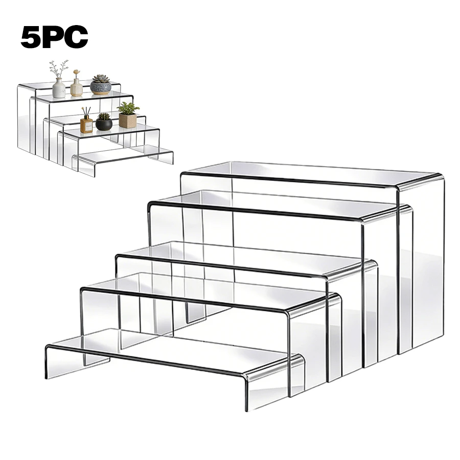 Estante de exhibición de acrílico transparente MerryNine, soporte de taza de acrílico transparente multifuncional, estantería para cosméticos y coleccionables - Ver 1