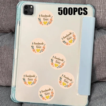 JOERBABU the little kangaroo Bobbie 500 miếng/cuộn sticker hình trái tim hoa, lý tưởng để trang trí quà tặng, trang trí bánh ngọt, trang trí đồ thủ công, quà tặng ngày lễ và nhiều hơn nữa.