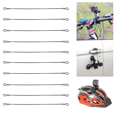 5/10pcs 11.81/23.62inch Safety Stainless Steel Tethers, Coated Security Tether Lanyard Kit Cable Wire Compatible With All Editions, Action Camera Series Devices And Other Applicable Equipment For Hero13 12 11 10 9 8 7 6 5 4 3 Osmo Action SJCAM Action Camera