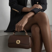 Elegant Structured Women's Handbag With Removable Strap. Made Of Premium Synthetic Leather. - 咖啡 - 查看 3