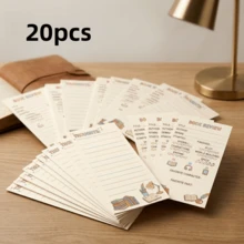 Bộ 20/50 thẻ đánh giá sách hai mặt và thẻ đánh dấu trang, màu kem, danh sách đọc, thẻ nhật ký đọc sách thư giãn, ghi chú đọc sách tạo không gian, vật dụng thiết yếu cho người yêu sách. - Hình chữ nhật - Xem 7