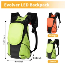 5升USB充电遥控信号灯骑行背包，LED转向灯背包，适用于自行车、滑板，安全警示，绿色 - 綠色 - 查看 8