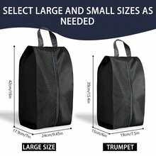 Túi đựng giày du lịch - Bộ 4 túi đựng giày du lịch cỡ lớn chống thấm nước có khóa kéo và tay cầm - Túi đựng đồ dùng phòng tập thể dục, unisex, hành lý, tủ quần áo (16.5x9.4 & 15.5x7.5 inch) - Xem 3