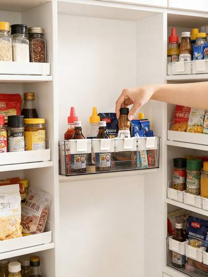 Expandable Refrigerator Side Door Organizer Rack, Multi-Functional Storage Divider Shelf, Suitable For Refrigerator Side Door, Achieve Classified Organization, Flexible Adjustment, Stable Placement