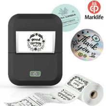 Marklife标签打印机 - 便携式热敏标签打印机,适用于产品、地址、小型企业、贴纸等,兼容iOS和安卓系统,迷你家用标签打印机,附赠1卷40*30毫米(4.0厘米*3.0厘米)标签纸(230张/卷),是节日礼品的理想之选。 - 彩色 - 查看 2