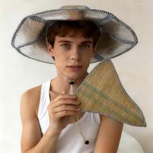 Foldable Bamboo Straw Hat! Ideal Sun Protection Gear For Fishing, Hiking And Outdoor Activities In Summer - 37-47cm - View 4
