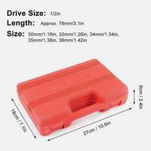 Tapsin Impact Socket Set 1/2-Inch 5PCS Drive Master Deep Impact Driver Socket Set 12 Point Nut Hub Drive Socket 30 32 34 35 36mm Metric - A - View 5