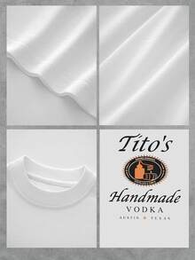 DoubleSided Graphic Adult's Shirt Features Tito's Handmade Vodka Bottle And Barrel With Award Winning Distilled 5 Times Logo Showcasing A Celebration Of Quality And Craftsmanship Austin Texas Origin. 138 - 白色 - 查看 4