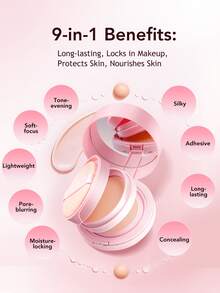 HEXZE 二合一气垫粉底液 SPF25，持久哑光妆效，轻盈透气，高遮瑕，柔滑妆感，防水，05 肉桂色 - 05 肉桂 - 查看 5