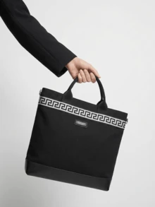 Versace Túi vải bố màu đen dành cho nam, 1 chiếc, dùng để đựng đồ trang điểm. - màu đen - Xem 4