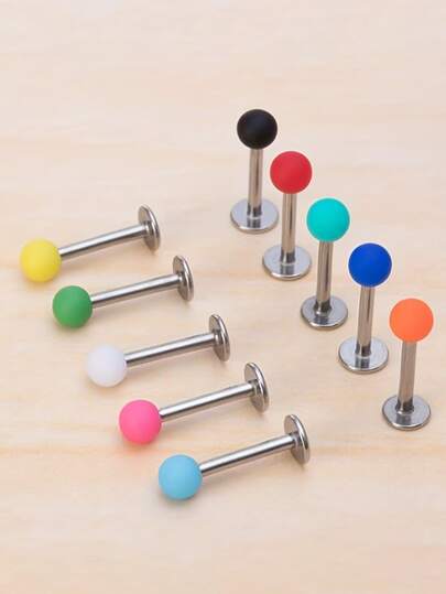 10/20/30个装亚克力彩色唇环，Y2K风格人体穿刺饰品，16G耳环，适用于耳垂、耳骨、耳屏