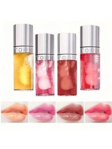 滋养唇彩，保湿，持久，不粘腻，淡化唇纹，防止干燥，适合所有肤质的唇部护理化妆品，日常使用，节日礼物 - 多色 - 查看 1