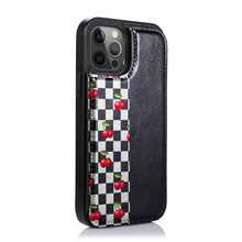Wavy Checkered Flag Pattern Faux Leather Wallet Case For IPhone 17/16 Pro Max/15/14/13/12/11/ Galaxy Phone Cases|Slim Shockproof TPU With 3 Card Slots|Gift Idea- Replace Your Wallet - 黑色2 - 查看 3