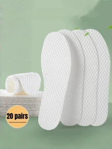 20 Pasang Sol Dalam Sepatu Sekali Pakai Ultra Tipis Anti Selip dari Serat Kayu, Menyerap Air & Bernapas, Cocok untuk Sepatu Datar, Sepatu Hak Tinggi, dan Sepatu Sneaker - Putih - View 10