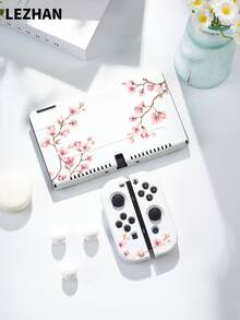 1个粉色樱花图案保护壳/保护套，兼容Switch2（2025）、Switch NS、Switch OLED、Switch Lite，Switch2/Switch配件，全套包含收纳袋、游戏卡盒，Switch玩家的最佳礼物 - 彩色 - 查看 1