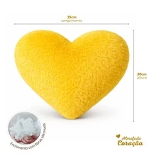 Plush Heart Pillow Various Colors Silicone - Yellow - View 3