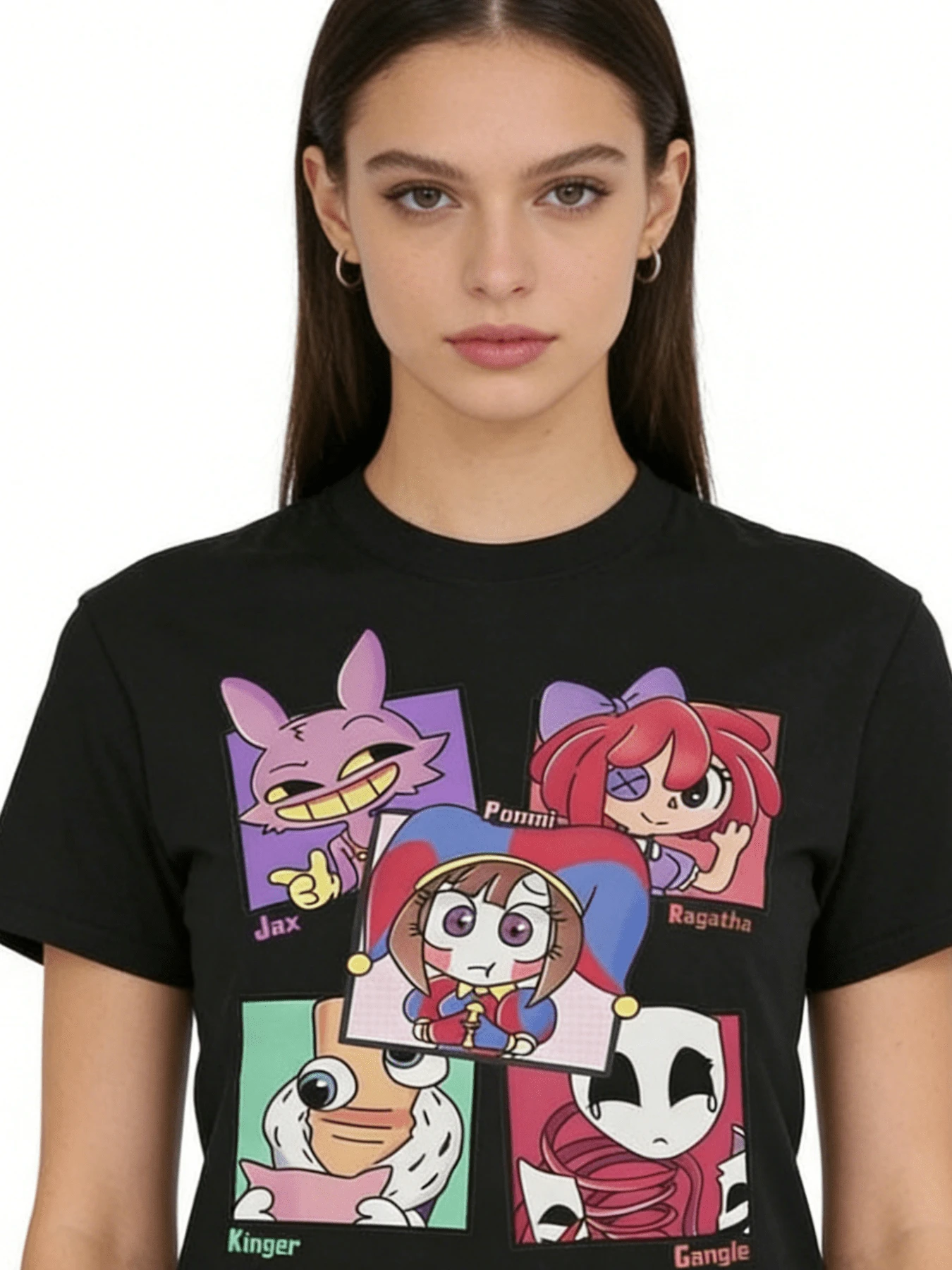 All Seasons Jax Ragatha T Shirt For Men Women The Amazing Cute Digital Circus Pure Cotton T-Shirts Short Sleeve Clothing - màu đen - Xem 1