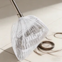 10 piezas/50 piezas/Paquete Fundas desechables de escoba no tejidas, Cubiertas de limpieza de cabello en el piso, Herramienta de limpieza de polvo (Escoba no incluida) - Blanco - Ver 2