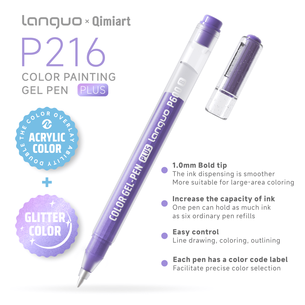 1 pezzo 216 colori Penne glitterate di alta qualità, penne glitterate per disegno per studenti d'arte, penne gel, pennarelli, per planner fai-da-te, pittura, graffiti, penne colorate di grande capacità, evidenziatori, ritorno a scuola