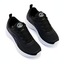Women's Comfortable, Lightweight, Breathable Athletic Shoes For Gym And Walking - 黑色/淡紫色 - 查看 7