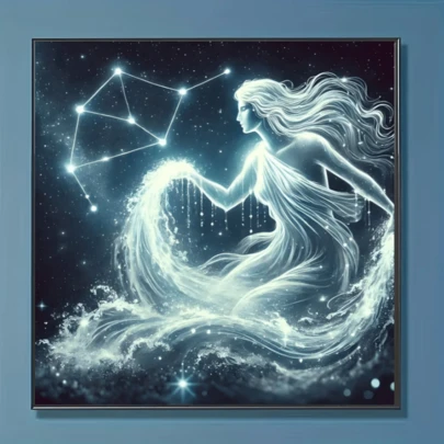 1pc New Starry Sky Abstract Mermaid Theme Diamond Painting Kit, 5D Round Crystal Diamond Mosaic DIY Craft, Suitable For Handicraft Gifts, Living Room, Bedroom, Eid Al-Adha, Hot , Father's Day, Mother's Day, Wedding, May Day, Easter, Christmas, Valentine's Day, Frameless