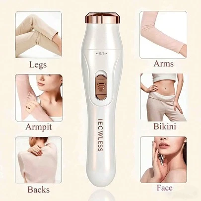 3-In-1 Multi-Functional Electric Grooming Kit, Suitable For Women's Facial/Underarm Hair Removal, Electric Nose Hair Trimmer, Interchangeable Heads For Full Body Grooming, Men's Beard Trimmer, Portable Intimate Area Shaver, Holiday Gift