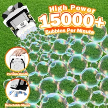 320毫升带灯光泡泡机,大型泡泡制造玩具,适合儿童和幼儿,电池驱动,适用于生日派对、婚礼、室内外玩耍 - 彩色 - 查看 9