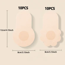 20pcs/10pcs Convenient Disposable Breast Lift Tape - Invisible Adhesive Nipple Covers, Comfortable Silicone Or Fabric Pasties With Skin-Friendly Adhesive, Self-Adhesive And Reusable Nipple Covers Designed For Natural Look And Lift, Suitable For Special Occasions Or Daily Wear, Providing Smooth Contours And Extra Confidence, Available In Various Sizes And Shapes, Latex-Free, Low Allergenicity. - Multicolor - View 4