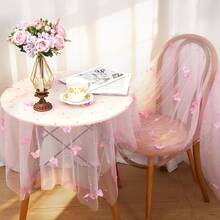 1 pieza Camino de mesa de encaje con mariposa de perla, decoración de mesa para fiestas, bodas y celebraciones en el hogar - Rosa - Ver 3
