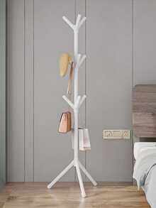 Freestanding Coat Rack, Fishing Rod Rack, Multi-Hook Thickened Steel Pipe Clothing Storage Rack, Tree Branch-Shaped Storage Rack - White - View 2