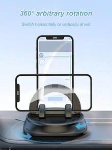 360° Rotating Car Dashboard Phone Holder - Non-Slip Silicone Base With Safety Fixation Bracket Suitable For GPS Navigation - Adjustable Universal Phone Holder Applicable To Dashboard And Center Console, Fits All Smartphones - Instrument Panel Bracket - View 3