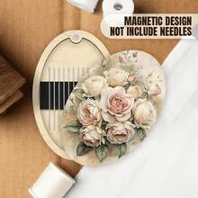 木质磁性针盒，木质磁性缝纫工具收纳盒，姜黄色，经久耐用，便携式设计，方便携带的储物盒 - 多色 - 查看 6