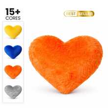 Plush Heart Pillow Various Colors Silicone - Orange - View 1