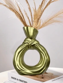 O sticlă decorativă din rășină aurie, în formă de arbore al vântului, perfectă pentru decorarea mesei moderne de acasă, cu un stil boem nordic minimalist, ideală pentru expunerea florilor de pampas și împodobită cu un model unic de fundă. - C - Vizualizare 8