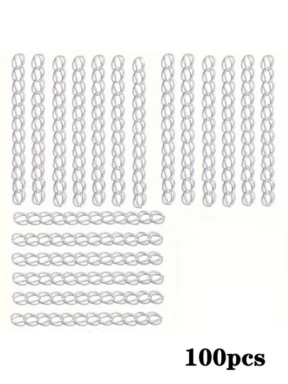 100 szt. metalowych łańcuszków, długość ok. 5 cm, lekkie i łatwe do samodzielnego wykonania akcesoria jubilerskie, regulowane platerowane łańcuszki metalowe do bransoletek, naszyjników, kolczyków, breloków, bransoletek na kostkę