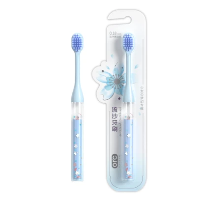 3-Color Dreamy Sakura Glitter Toothbrush, Gentle Cleaning