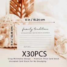 Family Tradition Cards For BabyShower, Bridal Shower,Holidays & Family Gatherings, 4x6" White, Minimalist - View 9
