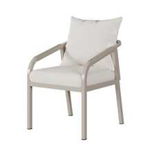 Garden Table And Chair Set, Garden Furniture Set, Ideal For 6 People, Contains 1 Table And 6 Chairs, Galvanized Steel Tube Frame, Plastic Wood Tabletop, Braided Rope Design, Khaki + Beige - Khaki - View 7