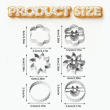 6pcs Stainless Steel Face Cookie Cutter Set, DIY Baking Mold With Fun Shapes For Cookies, Lunch Box Snacks, Party Food Preparation, Cutting Frosting, Cheese, Soft Fruits, Modeling Clay, Baking Molding Tools - View 4