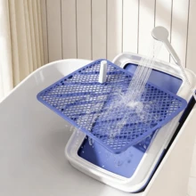 Puppy Potty Training Toilet Tray With Leak-Proof Urine Pad And Isolation Grid Ring, Anti-Slip Pet Toilet For Teddy, Bichon And Small Dogs - View 7