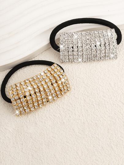 1pc Women's Fashion Crystal Rhinestone Headband, Hairband, Hair Accessory, Ponytail Clip