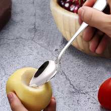1/3pcs Stainless Steel Puree Spoon Grapefruit Spoon Fruit Puree Spoon Serrated Fruit Spoon Complementary Apple Dredging Spoon - View 3