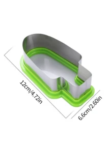 2pcs Stainless Steel Watermelon Slicer And Ice Pop Mold - Simple Manual Fruit Slicer With Green Handles - Multicolor - View 2