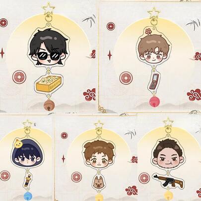 Romantic Anime Novel The Lost Tomb Acrylic Keychain Standee Figure Wu Xie Zhang Qiling Bell Pendant Jewelry Decoration Fans Gift