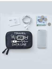 Organizador de pasaporte y productos electrónicos para viajes - Organizador de bolsa impermeable portátil para cables de datos y accesorios, diseño de múltiples compartimentos, portapassaporte portátil, billetera multifuncional con muñequera, puede contener pasaporte, teléfono inteligente, auriculares, brochas de maquillaje, etc. - Adecuado para viajes y uso diario (disponible en 4 colores) - Multicolor - Ver 6