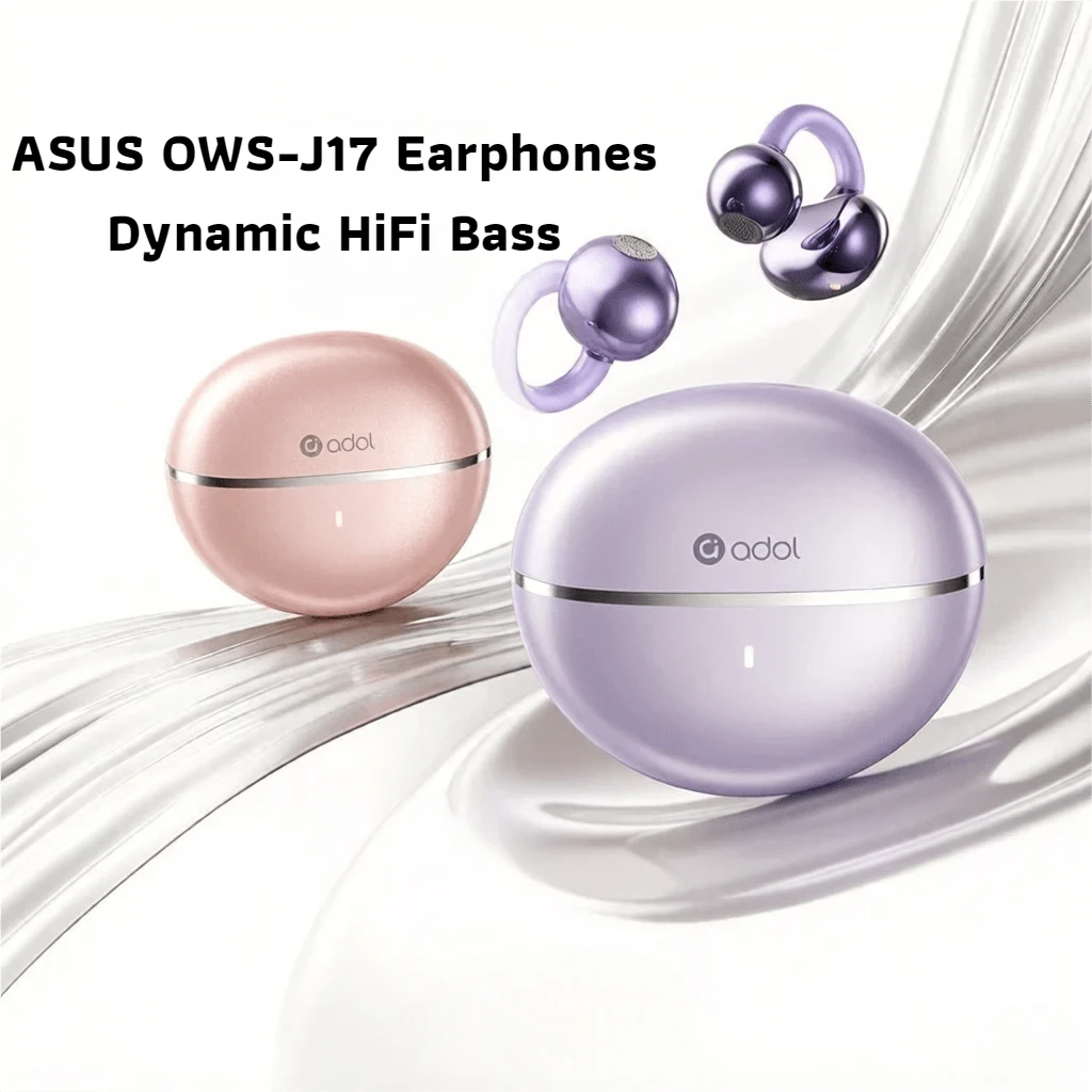 ASUS 华硕 J17 蓝牙耳机 开放式骨传导 Air 运动耳塞 触控高清音质 9D 环绕音频 长续航耳夹式耳机 原装华硕 Adol OWS 无线耳机