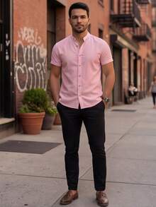 Men Shirts - Baby Pink - View 3