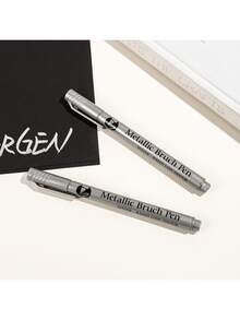 15pcs Gold + Silver Metallic Paint Pens, Suitable For Any Material, DIY Hand Painting, Black Card Painting, Graffiti, Craft, Journal Writing - Metallic Acrylic Pens - View 1