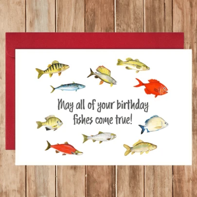 1 ชิ้น, การ์ดวันเกิดดีไซน์ปลาแปลกตา กระดาษคุณภาพสูง, คำอวยพรสากลสำหรับครอบครัว, เพื่อน, เพื่อนร่วมชั้น, ของขวัญที่ไม่เหมือนใครสำหรับทุกโอกาส, คำอวยพรวันเกิดที่น่ารักและพิเศษ