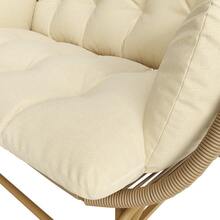 Double Garden Rocking Chair, Patio Hanging Chair, Outdoor Swing Egg Chair, Rocking Chair, Garden Swing, Balcony Swing, Wooden - Khaki - View 3